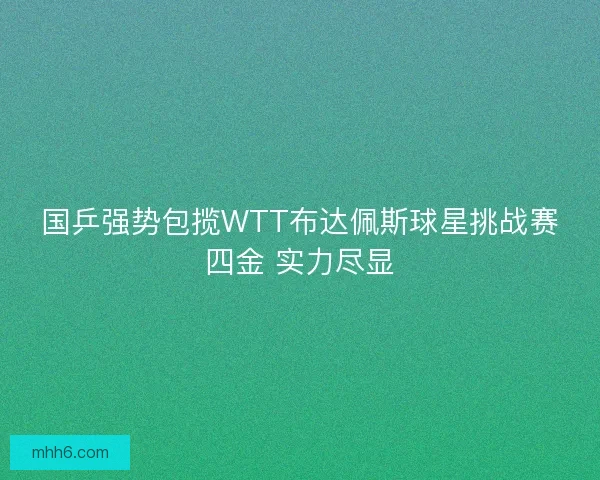 国乒强势包揽WTT布达佩斯球星挑战赛四金 实力尽显
